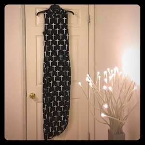 Mock neck maxi dress